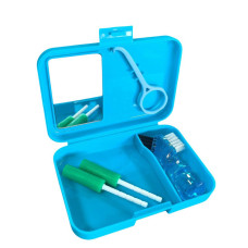 Aligner care kit with mirror, blue
